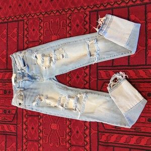 KanCan women's used/distressed pair of denim jeans.